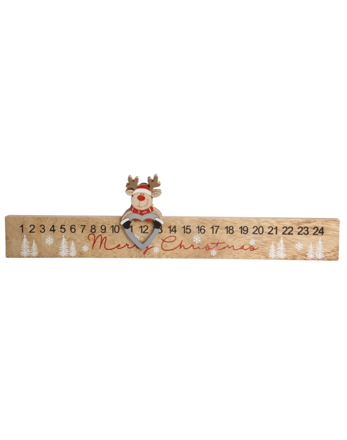 Zdjęcie: Kalendarz Adwentowy drewniany linijka 38x9,5 cm dekoracja Renifer ALTOMDESIGN