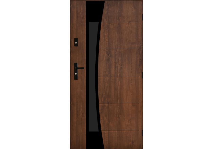 Zdjęcie: Drzwi zewnętrzne diuna orzech 80p komplet PANTOR
