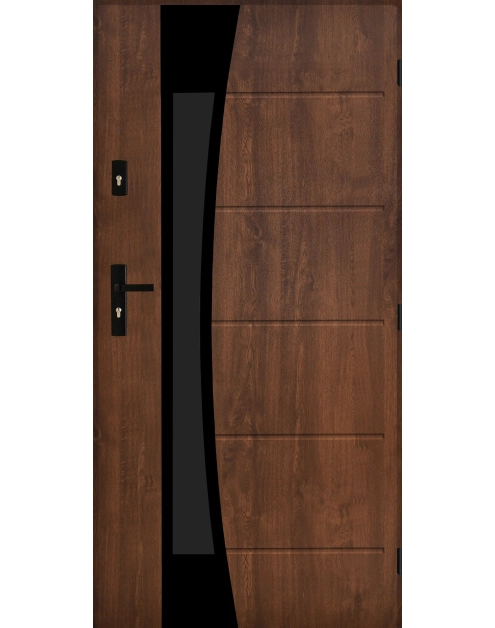Zdjęcie: Drzwi zewnętrzne diuna orzech 80p komplet PANTOR