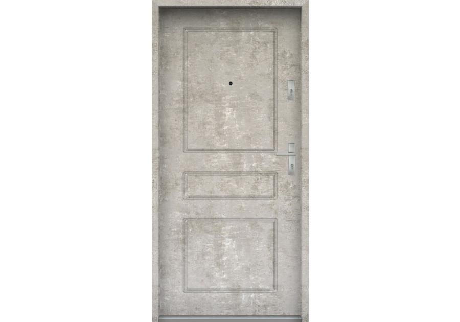 Zdjęcie: Drzwi wejściowe do mieszkań Bastion T-56 Beton naturalny 80 cm (NW) lewe ODO KR CENTER