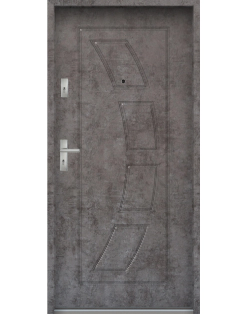 Zdjęcie: Drzwi wejściowe do mieszkań Bastion T-17 Beton ołówkowy 90 cm prawe ODR KR CENTER