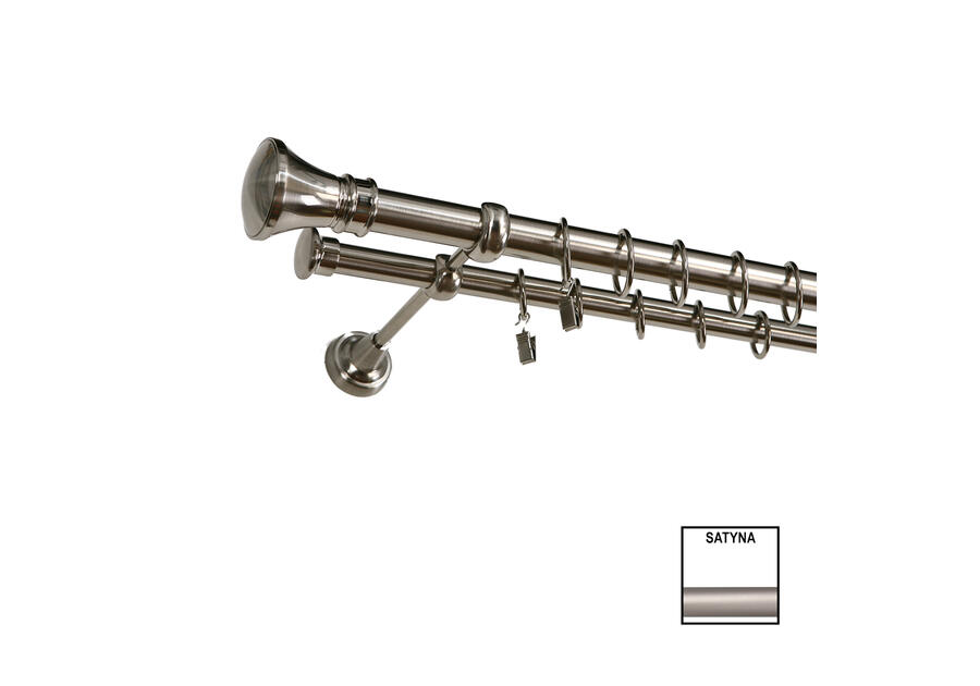 Zdjęcie: Karnisz podwójny Zeus fi 25 mm - 200 cm colloseum satyna KARWEL