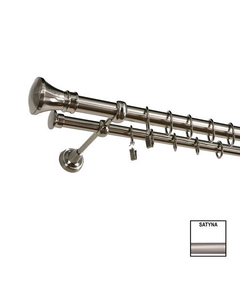 Zdjęcie: Karnisz podwójny Zeus fi 25 mm - 200 cm colloseum satyna KARWEL