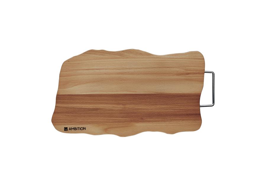 Zdjęcie: Deska do krojenia drewniana z uchwytem Natural Fala 36 x 20 cm AMBITION