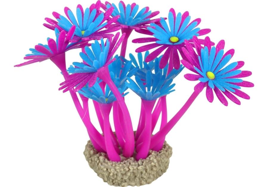 Zdjęcie: Ozdoba do akwarium Flowers 3 fioletowo-niebieska 8x8 cm ZOLUX