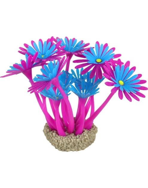 Zdjęcie: Ozdoba do akwarium Flowers 3 fioletowo-niebieska 8x8 cm ZOLUX