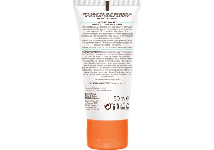 Zdjęcie: Krem do twarzy SPF30 Anti-Pollution 0,05 L ochronny KOLASTYNA