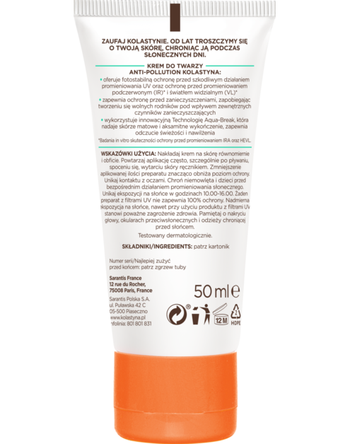 Zdjęcie: Krem do twarzy SPF30 Anti-Pollution 0,05 L ochronny KOLASTYNA