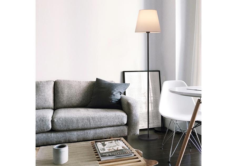 Zdjęcie: Lampa podłogowa Artemis czarna podstawa, biały abażur ADRILUX