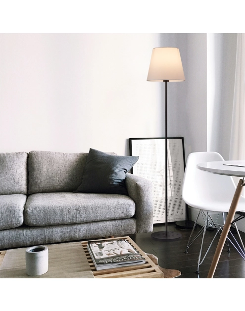 Zdjęcie: Lampa podłogowa Artemis czarna podstawa, biały abażur ADRILUX