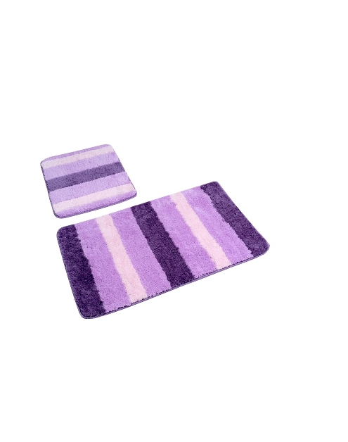 Zdjęcie: Dywanik łazienkowy Ombre lawenda kpl 2 szt. 50x80+50x40 cm poliester EUROMAT