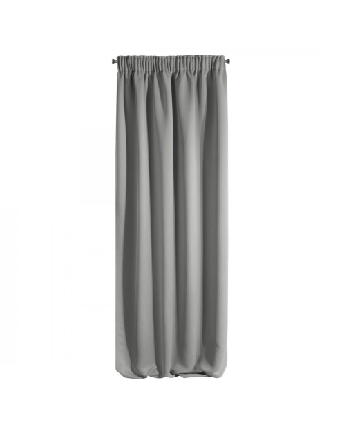 Zdjęcie: Zasłona z tkaniny zaciemniającej Teo srebrna 140x270 cm na taśmie EUROFIRANY