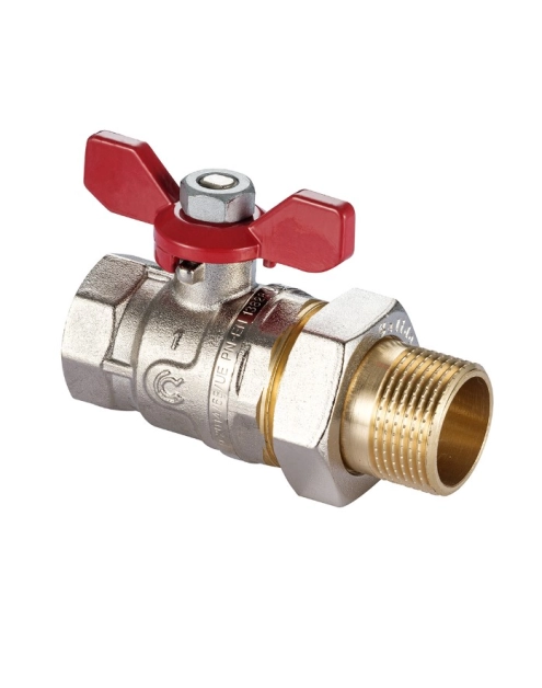 Zdjęcie: Zawór kulowy w/z 3/4" z półśrubunkiem i motylkiem CALIDO