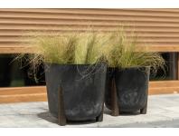 Zdjęcie: Donica okrągła Frida 210 mm Eco recycled, czarny beton LAMELA