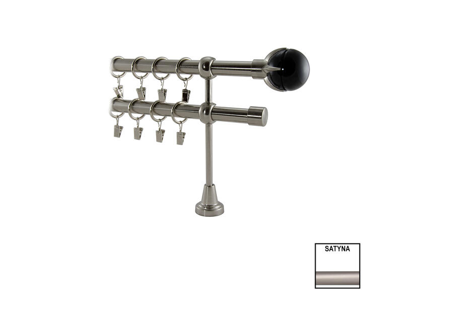 Zdjęcie: Karnisz podwójny Valentina fi 19 mm - 160 cm cono nikiel KARWEL