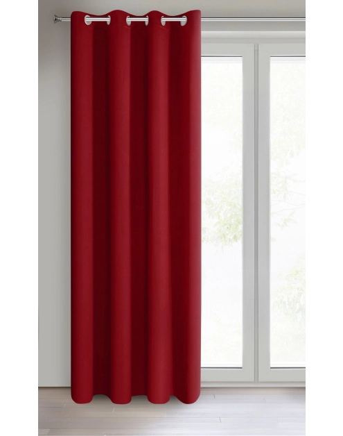 Zdjęcie: Zasłona gotowa Logan 135x250 cm czerwony EUROFIRANY