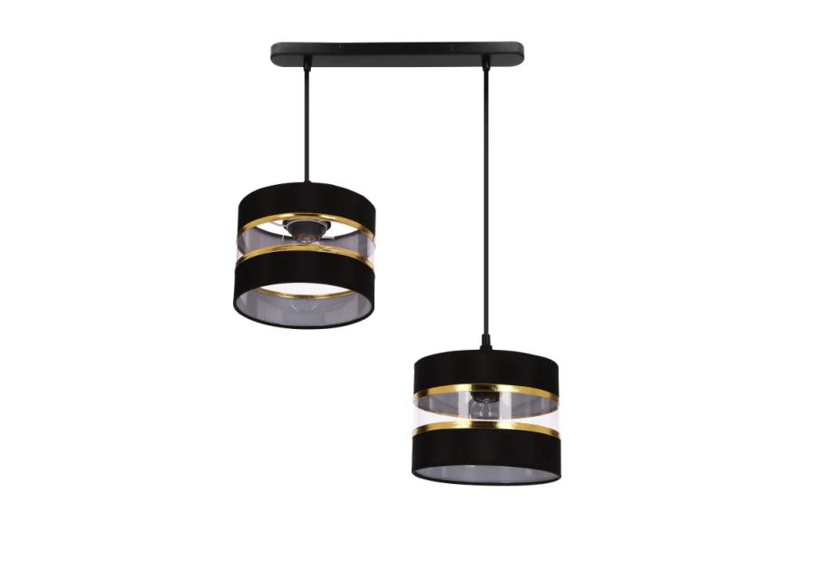Zdjęcie: Lampa wisząca Pandy 2x40 W E27 czarny złoty CANDELLUX