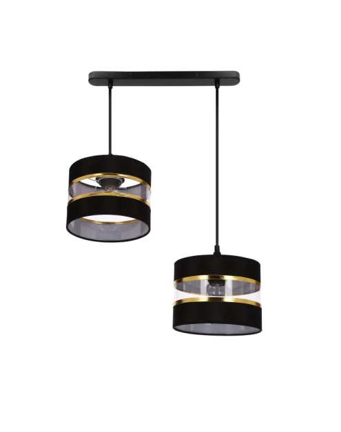 Zdjęcie: Lampa wisząca Pandy 2x40 W E27 czarny złoty CANDELLUX