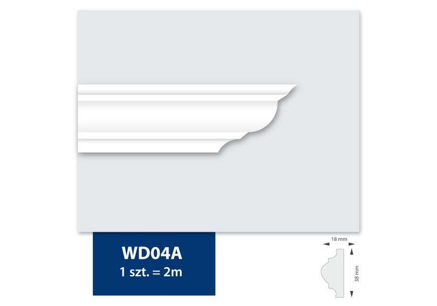 Zdjęcie: Listwa ścienna Home&Me WD04A biała 3,8x1,8 cm DMS