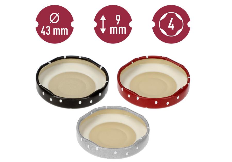 Zdjęcie: Zakrętka fi 43 kropki mix - 10 szt. 136113 BROWIN