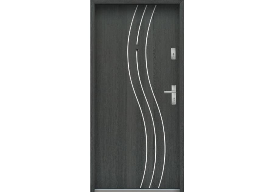 Zdjęcie: Drzwi wejściowe do mieszkań Bastion R-60 Grafit 90 cm lewe ODP KR CENTER