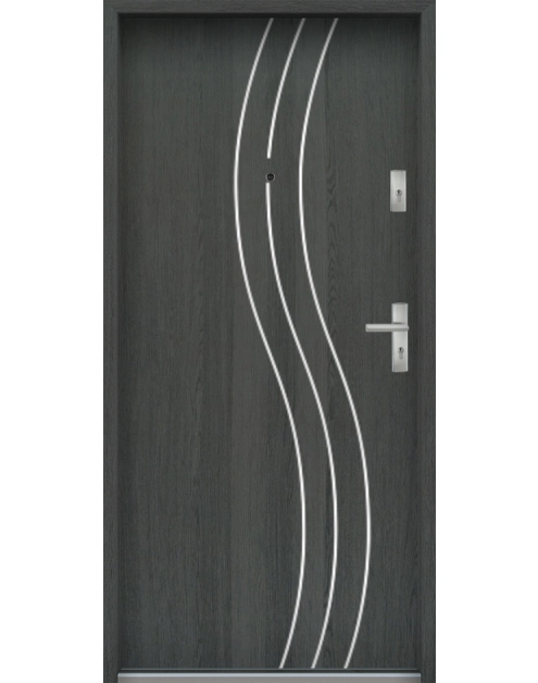 Zdjęcie: Drzwi wejściowe do mieszkań Bastion R-60 Grafit 90 cm lewe ODP KR CENTER