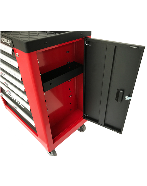 Zdjęcie: Szafka narzędziowa 7+1 szuflad wkłady czerwona VERKE
