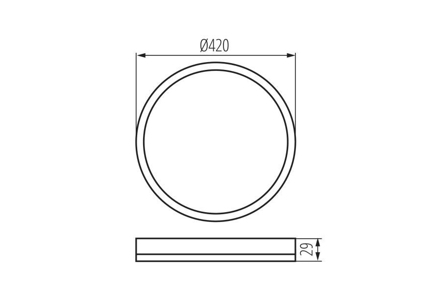 Zdjęcie: Plafoniera LED KB Plafon 02 O 22 W B KINGBERRY