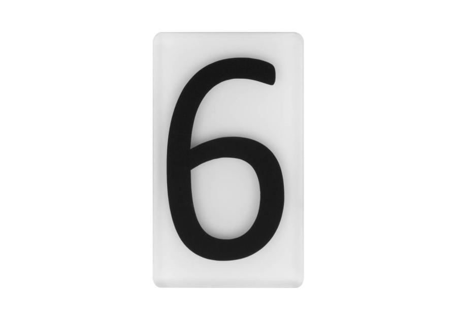 Zdjęcie: Cyfra plexi 6 samoprzylepna 5x3 cm, biało-czarna METRO