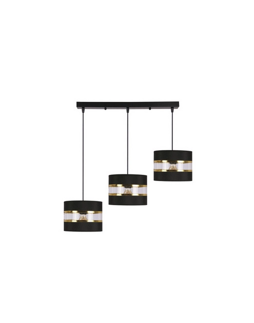 Zdjęcie: Lampa wisząca Pandy 3x40 W E27 czarny+złoty CANDELLUX