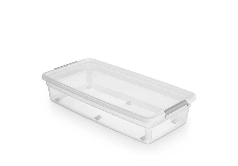 Zdjęcie: Pojemnik z pokrywką i klipsami na kółkach 78x39x17 cm 35 L (2812) Basestore ORPLAST
