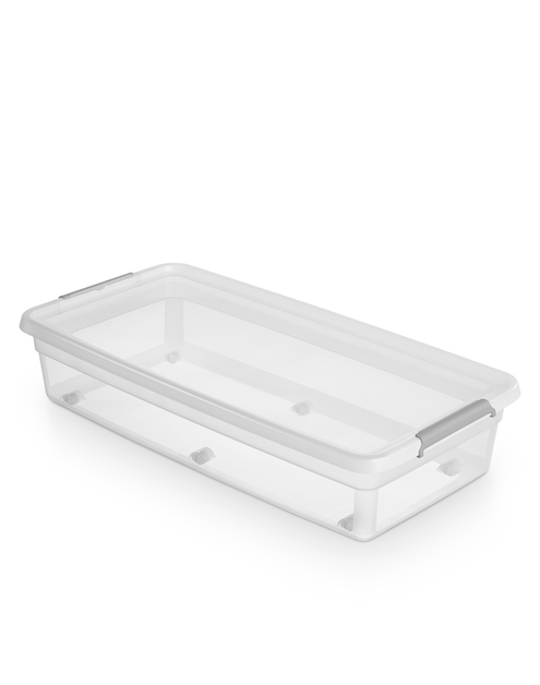 Zdjęcie: Pojemnik z pokrywką i klipsami na kółkach 78x39x17 cm 35 L (2812) Basestore ORPLAST