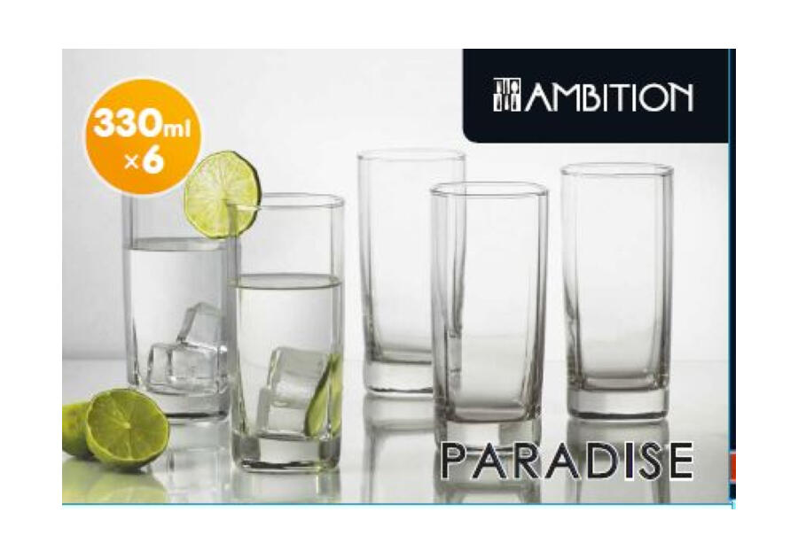 Zdjęcie: Komplet 6 szklanek wysokich Paradise 330 ml AMBITION