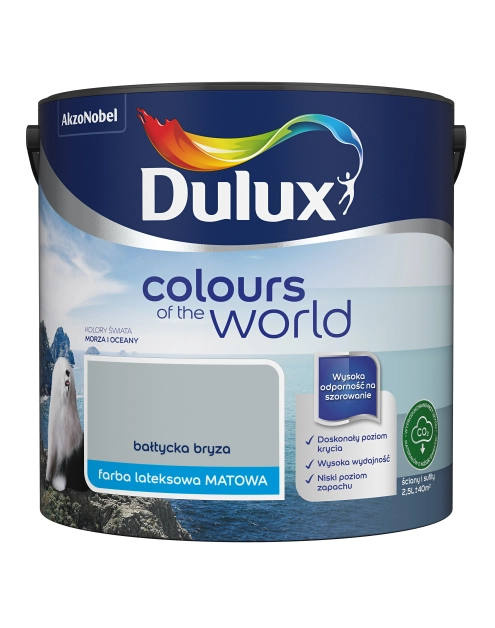 Zdjęcie: Farba do wnętrz Kolory Świata 2,5 L bałtycka bryza DULUX