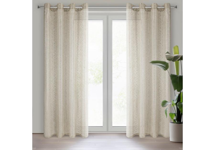 Zdjęcie: Firana gotowa Amanda 140x250 cm beżowy EUROFIRANY