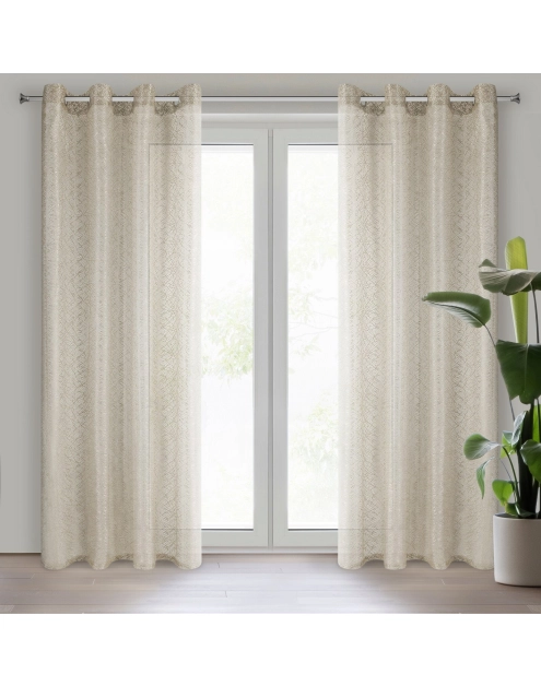 Zdjęcie: Firana gotowa Amanda 140x250 cm beżowy EUROFIRANY