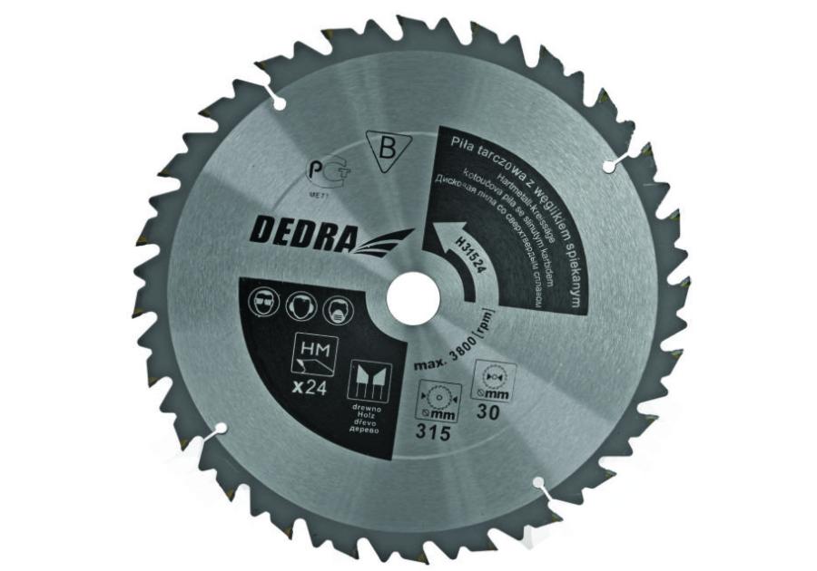 Zdjęcie: Piła tarczowa do drewna z ogranicznikiem posuwu hm 24 zęby, 300x30 mm DEDRA