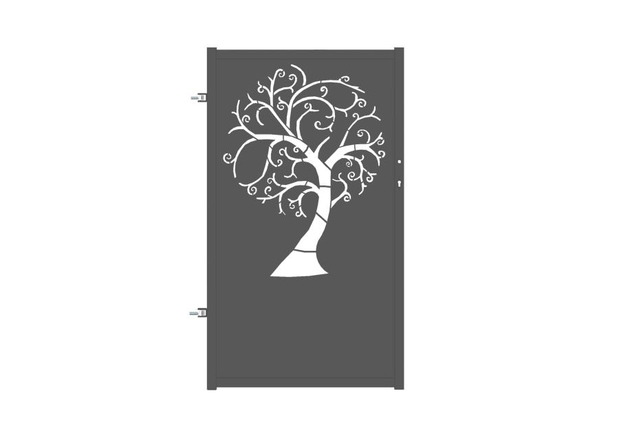 Zdjęcie: Furtka Nela 0,90 m, 1,50 m, stal ocynk+RAL7016 struktura lewa, z elektrozaczepem POLBRAM