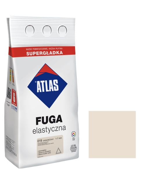 Zdjęcie: Fuga elastyczna kolor 019 jasnobeżowy alubag 5 kg ATLAS