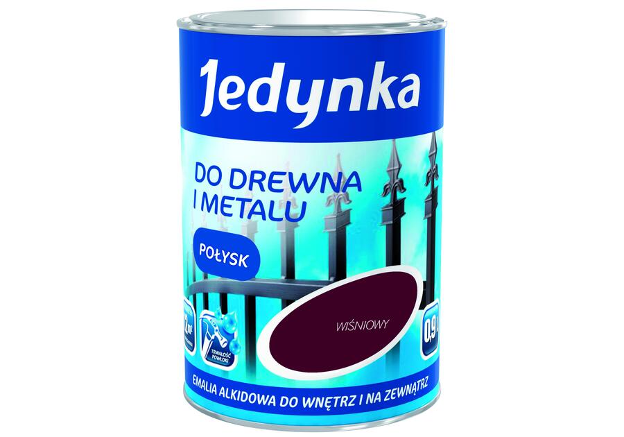 Zdjęcie: Emalia olejno-alkidowa drewno i metal wiśniowy 0,9 L połysk JEDYNKA