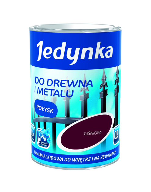 Zdjęcie: Emalia olejno-alkidowa drewno i metal wiśniowy 0,9 L połysk JEDYNKA