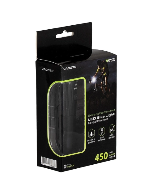 Zdjęcie: Lampka rowerowa 450 lm VA0072 VAYOX