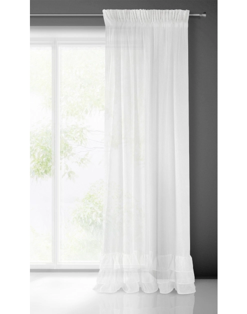 Zdjęcie: Firana gotowa Raja na taśmie 140x270 cm biały EUROFIRANY