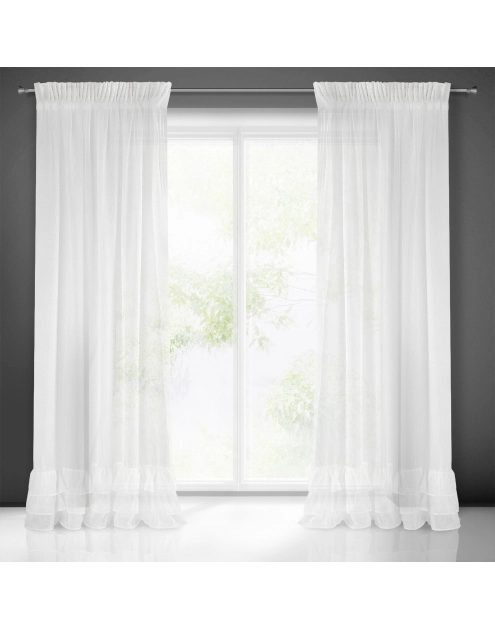 Zdjęcie: Firana gotowa Raja na taśmie 140x270 cm biały EUROFIRANY