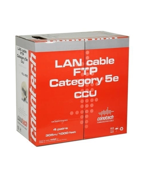 Zdjęcie: Kabel komputerowy skrętka FTP DRUT CU Cat5e /rolka- 305 m, KAB0104 BODEX