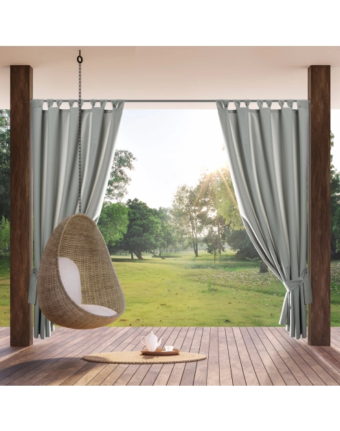 Zdjęcie: Wodoodporna srebrna zasłona tarasowa Garden 155x220 cm EUROFIRANY