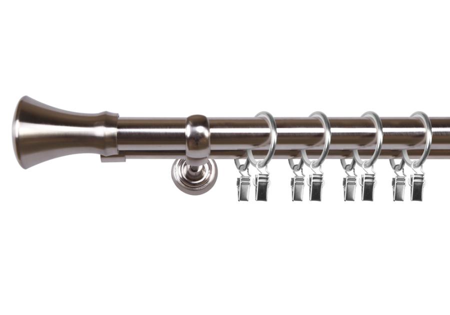 Zdjęcie: Karnisz podwójny Triest zakończenie kielich 25x19 mm efekt stali 160 cm MARDOM