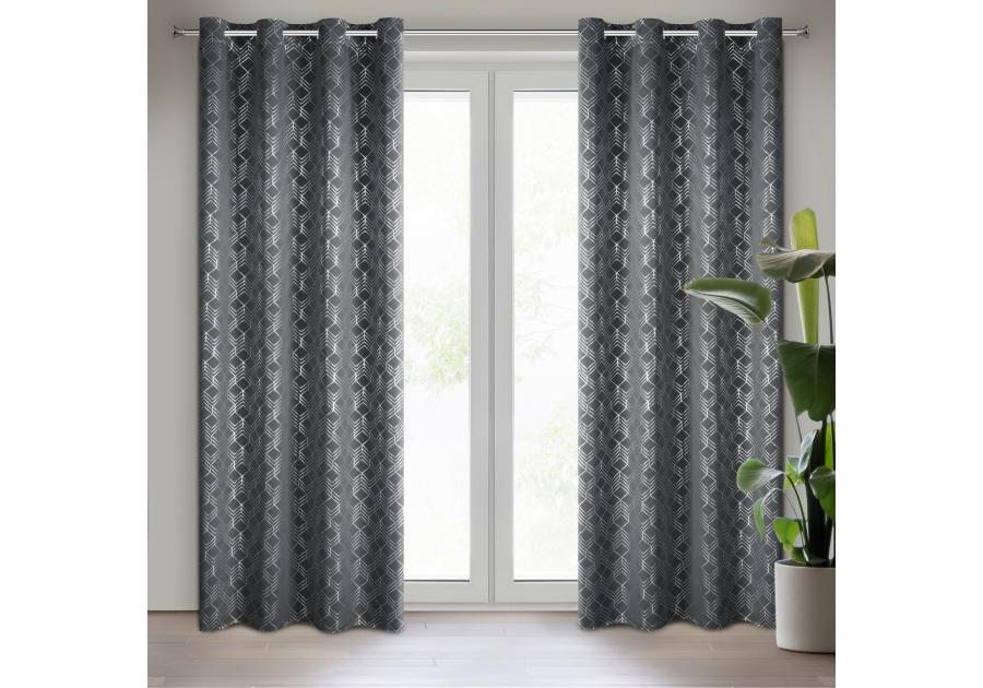 Zdjęcie: Zasłona gotowa D91 Poli 140 x 250 cm grafitowy EUROFIRANY