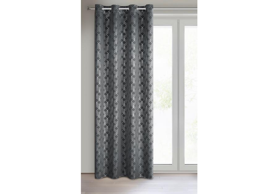 Zdjęcie: Zasłona gotowa D91 Poli 140 x 250 cm grafitowy EUROFIRANY