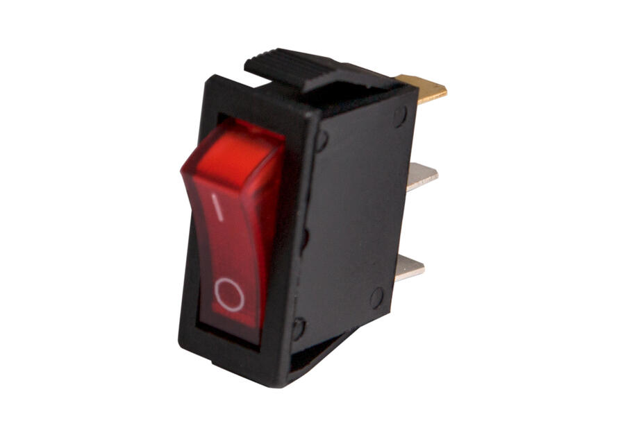 Zdjęcie: Przełącznik klawiszowy podświetlany 1tor 250V15A czerwony BMEP010 DPM SOLID
